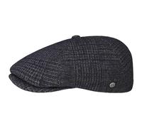 Bugatti Willerson Check Flatcap Schirmmütze Schiebermütze Ballonmütze Herren - Made in The EU mit Schirm, Schirm Winter Herbst-Winter - 61 cm dunkelblau