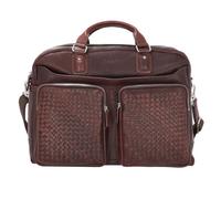 bugatti Woven Aktentasche Leder 48 cm braun