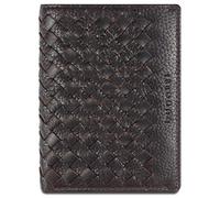 bugatti Woven Upright Wallet Darkbrown