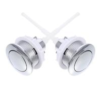 BUGUUYO 2 Stück Wc Spülkasten Druckknopf aus ABS, Silber, Extra Langer Stab | Einzelspültaste, Einfache Montage und Schneller Austausch, für Deckelöffnung, Haus und Hotelwartung