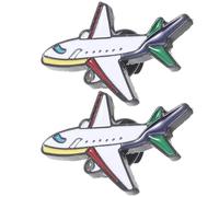 BUGUUYO Cartoon Flugzeug Brosche 2 Stück Legierung Reise Anstecknadel für Damen und Herren 1.10x1.10 Zoll Fein Gearbeitet