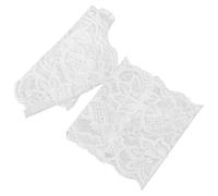 BUGUUYO Lace Kurze Damen Wrist Sleeves Elastisch Atmungsaktiv Weiß Stilvolle Narbenabdeckung Braut Accessoire für Hochzeit Party