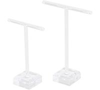 Buhdjfnke 2Pcs Acryl Ohrringhalter T-Bar Schmuck Display Stand Halskette Ohrringe Armbandhalter