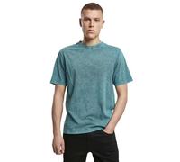 Build Your Brand Mens Acid Washed Tee T-Shirt, Teal Black, M