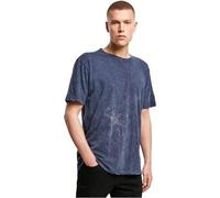 Build Your Brand Mens Acid Washed Tee T-Shirt, Indigo White, 5XL
