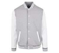 Build Your Brand Basic College Jacket Grau 5XL Mann (Herstellerartikelnummer: BB004-HeatherGrey/White_HeatherGrey/White-5XL)