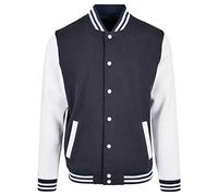 Build Your Brand Herren Collegejacke BB004 – Basic, Baumwolle/Polyester, Navy/White L