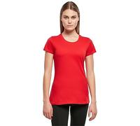 Build Your Brand Damen Basic Tee - Figurbetontes Baumwoll T-Shirt mit Rundhalsausschnitt & kurzen Ärmeln, ideal für Alltag, Freizeit & Veredelung,Cityred,5XL