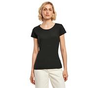 Build Your Brand Damen Basic Tee - Figurbetontes Baumwoll T-Shirt mit Rundhalsausschnitt & kurzen Ärmeln, ideal für Alltag, Freizeit & Veredelung,Schwarz,4XL