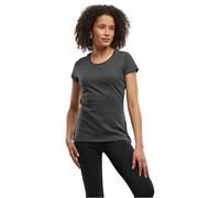 Build Your Brand Damen Basic Tee - Figurbetontes Baumwoll T-Shirt mit Rundhalsausschnitt & kurzen Ärmeln, ideal für Alltag, Freizeit & Veredelung,Charcoal,XL