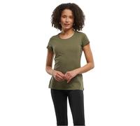 Build Your Brand Damen T-Shirt Basic – figurbetontes Baumwoll T-Shirt, Rundhalsausschnitt, Olive XXL