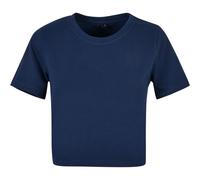 Build Your Brand Damen Crop-Top mit kurzen Ärmeln - Hell marineblau | XL
