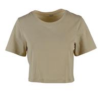 Build Your Brand Damen Crop-Top mit kurzen Ärmeln - Olivgrün hell | L