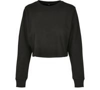 Build Your Brand Damen Crop-Top mit langen Ärmeln - Schwarz | 2XL