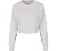 Build Your Brand Damen Crop-Top mit langen Ärmeln - Weiß | XS