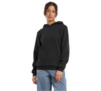 Build Your Brand Women's BY289-Ladies Fluffy Hoody Hooded Sweatshirt, Black, 5XL
