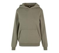 Build Your Brand Damen-Hoody Fluffy – flauschig, Loose Fit, Olivgrün hell, Größe 5XL