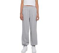 BUILD YOUR BRAND LADIES HIGH WAIST BALLON SWEAT PANTS L HEATHER GREY