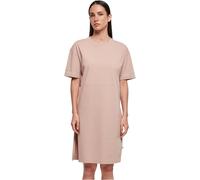 Build Your Brand Ladies Organic Oversized Slit Tee Dress Frauen in Gr. L in Rosa
