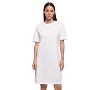 Build Your Brand Ladies Organic Oversized Slit Tee Dress in Gr. XL in Weiß