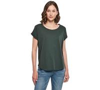 Build Your Brand Damen Long Slub Tee - Locker geschnittenes T-Shirt mit Cut-on-Ärmeln, Slub-Struktur & verlängertem Rückenteil, lässig & bequem, Bottlegreen, 3XL