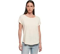 Build Your Brand Damen Long Slub Tee - Locker geschnittenes T-Shirt mit Cut-on-Ärmeln, Slub-Struktur & verlängertem Rückenteil, lässig & bequem, Whitesand, L