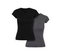 Build Your Brand Damen T-Shirt Ladies Basic Tee 2-Pack, 2er Pack T-Shirts für Frauen, V-Ausschnitt, erhältlich, Größen XS-XL