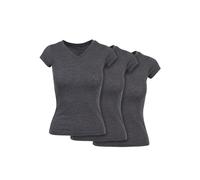 Build Your Brand Damen T-Shirt Ladies Basic Tee 3-Pack, Basic T-Shirt für Frauen, V-Ausschnitt, Baumwolle, Größen XS - 5XL
