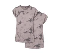Build Your Brand Women's BY055A-Ladies Batik Dye Extended Shoulder Tee 2-Pack T-Shirt, Lightgrey Grey, Small