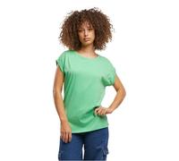 Build Your Brand Damen T-Shirt Ladies Extended Shoulder Tee, lang geschnittenes T-Shirt für Frauen, Baumwolle, Ghost Green, M
