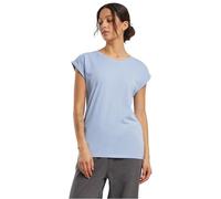 Build Your Brand Damen T-Shirt Ladies Extended Shoulder Tee, lang geschnittenes T-Shirt für Frauen, Baumwolle, PowderBlue, 3XL