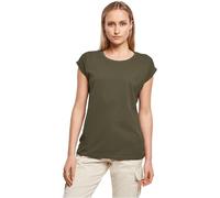 Build Your Brand Damen T-Shirt Ladies Extended Shoulder Tee, lang geschnittenes T-Shirt für Frauen, Baumwolle, Olive, 3XL