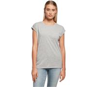 Build Your Brand Damen Ladies Extended Shoulder Tee T-Shirt, Heather Grey, 4XL