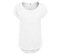Build Your Brand Damen T-Shirt mit längerem Rückenteil - Weiß | 5XL