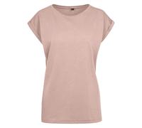 Build Your Brand Damen T-Shirt mit umgeschlagenen ärmeln - Altrosa | 5XL