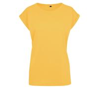 Build Your Brand Damen T-Shirt mit umgeschlagenen ärmeln - Dimyellow | 4XL