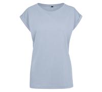 Build Your Brand Damen T-Shirt mit umgeschlagenen ärmeln - Hellblau | 3XL