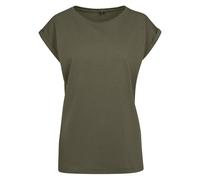 Build Your Brand Damen T-Shirt mit umgeschlagenen ärmeln - Olivgrün | 2XL