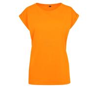 Build Your Brand Damen T-Shirt mit umgeschlagenen ärmeln - Orange | L