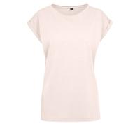 Build Your Brand Damen T-Shirt mit umgeschlagenen ärmeln - Rosa | 2XL
