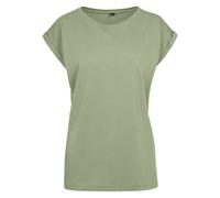 Build Your Brand Damen T-Shirt mit umgeschlagenen ärmeln - Salbei pastell | 2XL