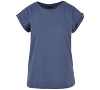 Build Your Brand Damen T-Shirt mit umgeschlagenen ärmeln - Vintage blau | XS