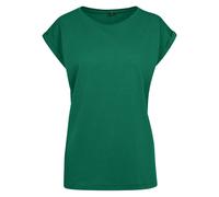 Build Your Brand Damen T-Shirt mit umgeschlagenen ärmeln - Waldgrün | M