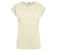 Build Your Brand Damen T-Shirt mit umgeschlagenen ärmeln - Zartes gelb | M