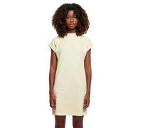 Build Your Brand Damenkleid Turtle Extended Shoulder (Baumwolle, Stehkragen) Gelb 5XL