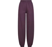 Build Your Brand Flauschige Damen-Jogginghose Fluffy - Pflaumenrot | 5XL
