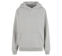 Build Your Brand Flauschiges Damen-Kapuzen-Sweatshirt Fluffy - Heller Asphalt | 5XL