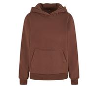 Build Your Brand Flauschiges Damen-Kapuzen-Sweatshirt Fluffy - Schokolade | XL