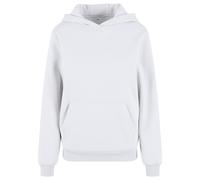 Build Your Brand Flauschiges Damen-Kapuzen-Sweatshirt Fluffy - Weiß | L
