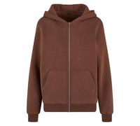 Build Your Brand Flauschiges Damen-Sweatshirt mit Reißverschluss Fluffy - Schokolade | XL